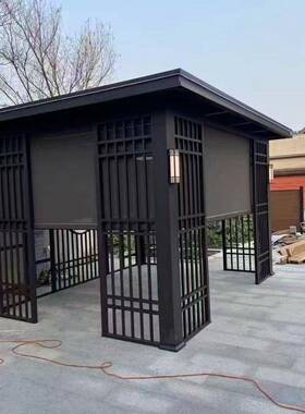 厂家中式外铝合金凉亭别墅亭花园铝艺户KQR户休外闲庭院现代室外