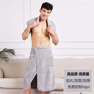专用超大号高档吸水可穿可裹洗澡家用汗蒸足浴桑拿浴袍 浴巾男士