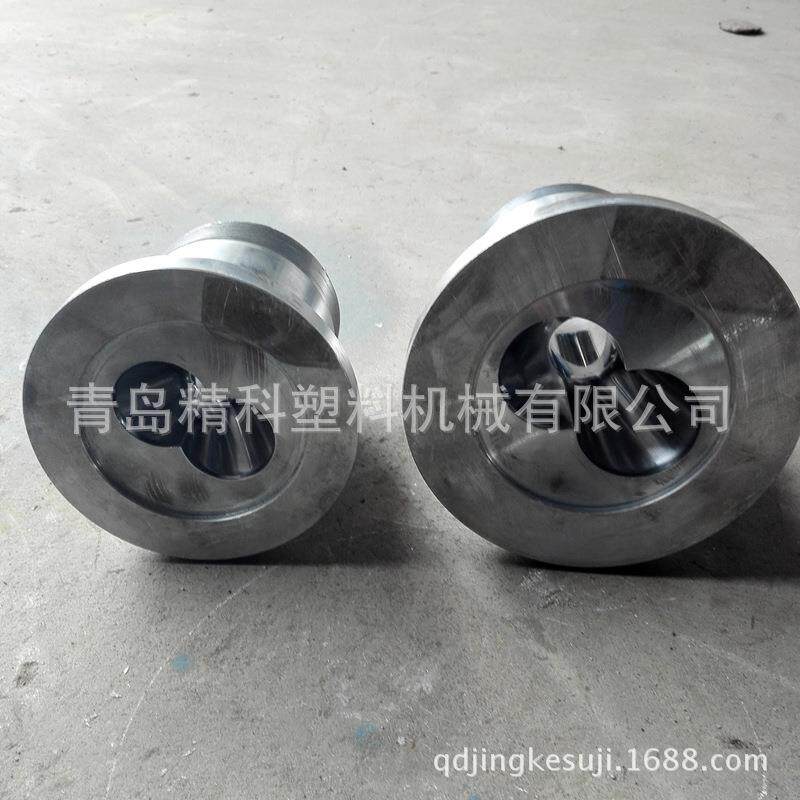 现货供应双螺杆塑料挤出机配件哈佛法兰模具钢锻造合流芯大螺母