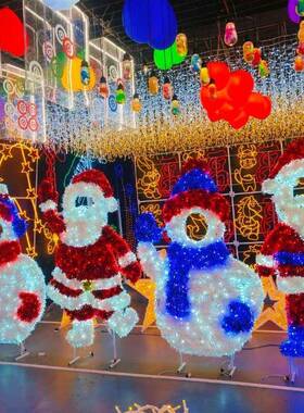 发光席草雪人 公园景区节日LED亮化装饰造型灯 立体发光节日灯饰