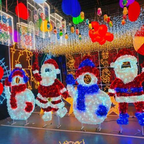 发光席草雪人 公园景区节日LED亮化装饰造型灯 立体发光节日灯饰