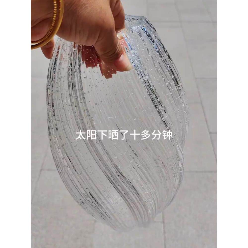 麦芽糖夜光玻璃花瓶插花荧光轻奢发光高级感高颜值网红大号装饰