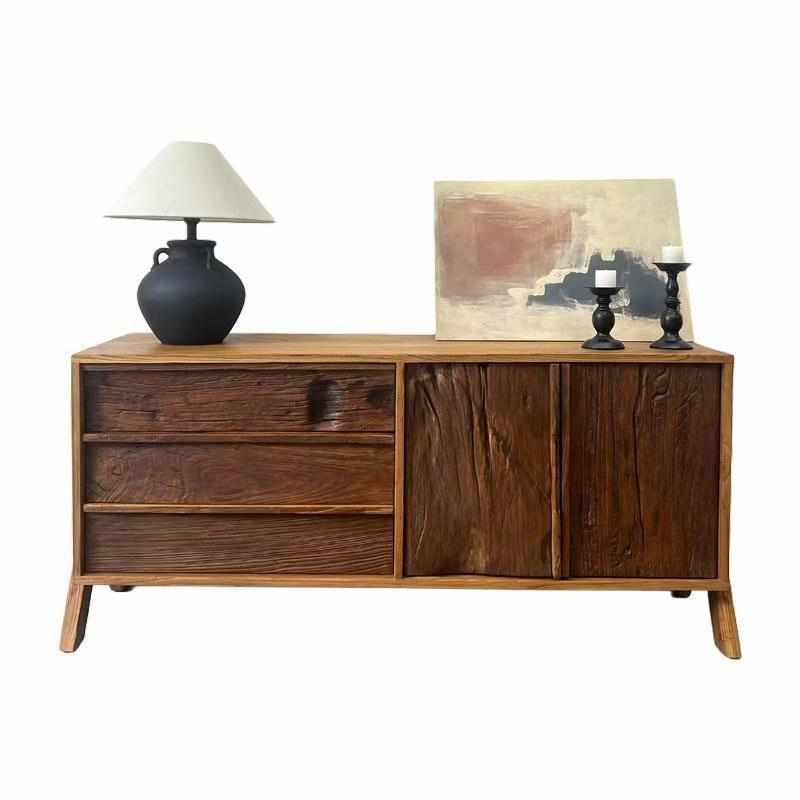 柜子寂柜复古茶杯水柜餐茶边民家具柜茶风博古架宿边实木侘柜玄关