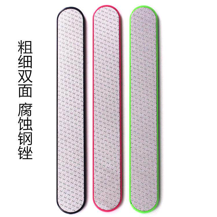 厂家现货供应腐蚀钢指甲锉不锈钢单双面打磨锉水洗指甲搓美甲工具