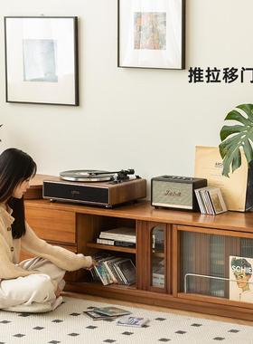 复古落实GYK木电视柜简约户型客小厅家用地组伸合边柜多功能缩储