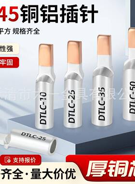 C45铜铝插针DTLC16/25/35空开铜铝鼻接线端子DZ10/50过渡线鼻子