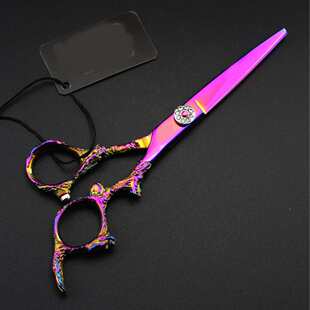 6.0寸  粉色怪龙柄 美发剪刀 理发剪 平剪  牙剪 打薄XL2-0401