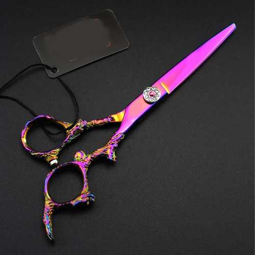 6.0寸  粉色怪龙柄 美发剪刀 理发剪 平剪  牙剪 打薄XL2-0401