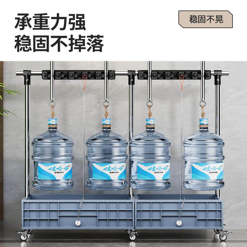 不锈钢移动拖把架落地式清洁工具置物架沥水池扫把收纳神器整理架