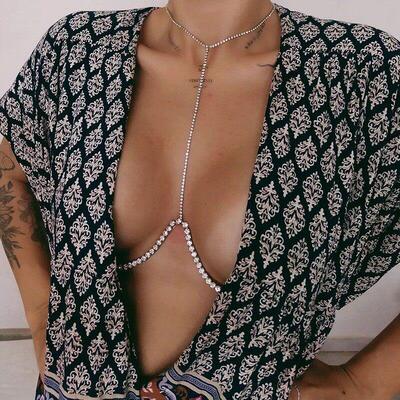 fashion jewelry sexy Body chain 身体炼 覆古铜珠胸炼 锁骨炼