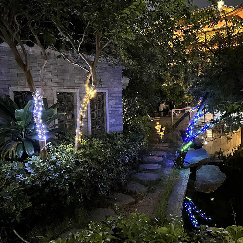 太阳能led灯带户外庭院花园彩灯闪烁阳台布置防水超亮装饰灯串