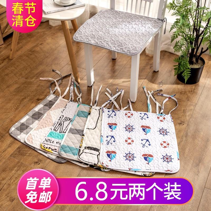特价全棉四季透气餐椅垫子布艺坐垫公室电脑椅垫冬季带绑带防滑