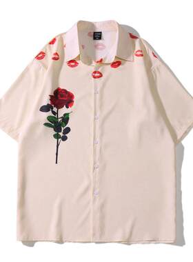Vintage Rose Flowers Hawaiian Shirt Men