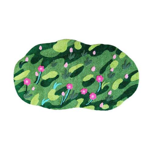 簇绒地毯厂家批 发浴室垫卧室簇绒地毯 机织苔藓地毯家用床边地毯