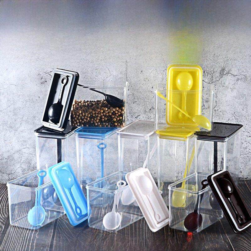 果粉盒奶茶店用品塑料密封罐厨房粉盒方形储物罐方豆桶PC透明耐摔,厨房/烹饪用具,密封罐,淘宝优惠券,粉丝福利购,淘宝优惠卷