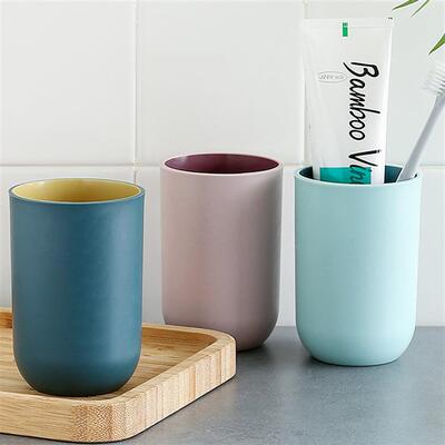 Creative Two-Tone Double Layer Mouthwash Cup, Frosted Home W