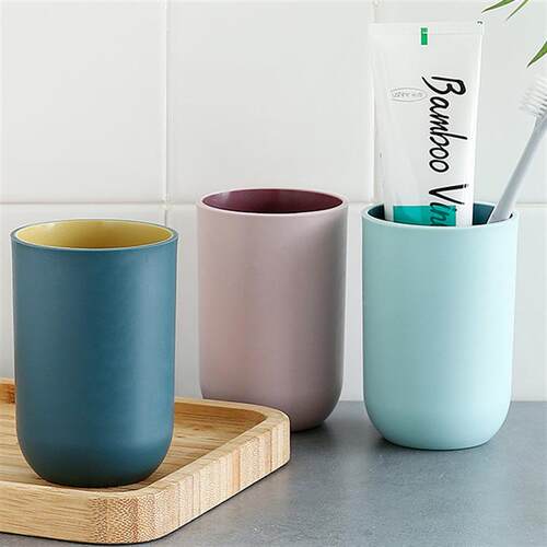 Creative Two-Tone Double Layer Mouthwash Cup, Frosted Home W