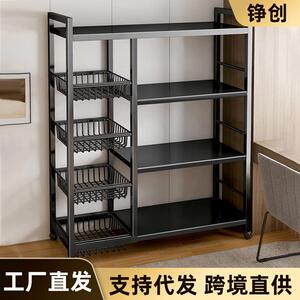 厨房置物架落地多层蔬菜收纳架家用微波炉小电器锅架可移动收纳架