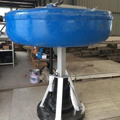 环盟FQB5.5kw玻璃钢浮筒潜水曝气机鱼塘充氧处理设备筒式安装