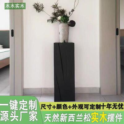 木木侘寂风实木木墩碳化花架碳化方形木墩子民宿酒店原木树桩摆件