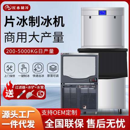 片冰机商用商场海鲜超市大产量鳞片制冰机源头厂家冰块