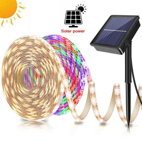 LED太阳能灯条户外花园灯带 led2835柔性5米150LED节日装饰景观灯