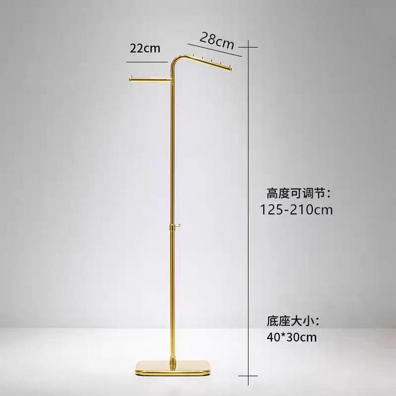 服装店展示架落地式衣帽架正侧挂橱窗道具陈列架不锈钢展示挂衣架