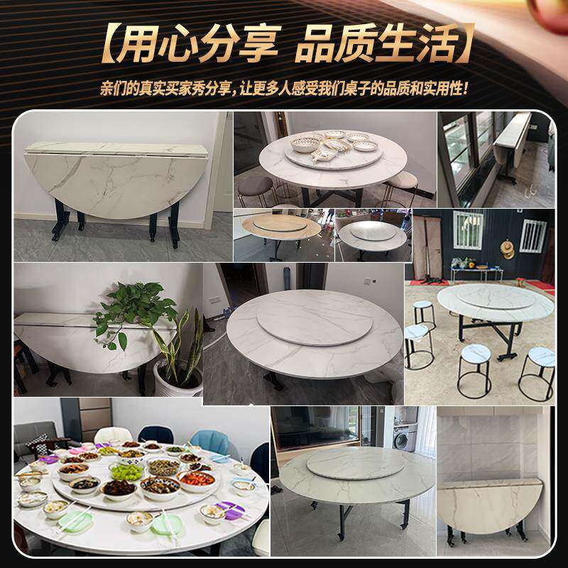 b01cs圆桌餐桌小家用圆户型形带转酒盘吃饭桌子店商用大圆桌可折