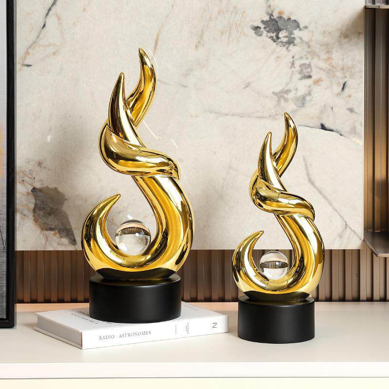 高档树脂水晶球办公室桌面客厅电视柜酒柜高级感家居软装饰品摆件