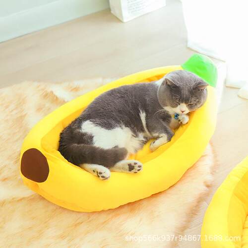 卡通香蕉窝创意型猫窝宠物窝四季可用小型犬香蕉宠物用品狗窝猫咪