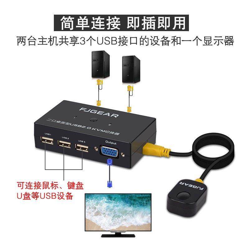 丰杰kvm切换器4口电脑 四进一出usb鼠标键盘显示器共享器FJ-401UK,网络设备/网络相关,电脑切换器/分配器,淘宝优惠券,粉丝福利购,淘宝优惠卷