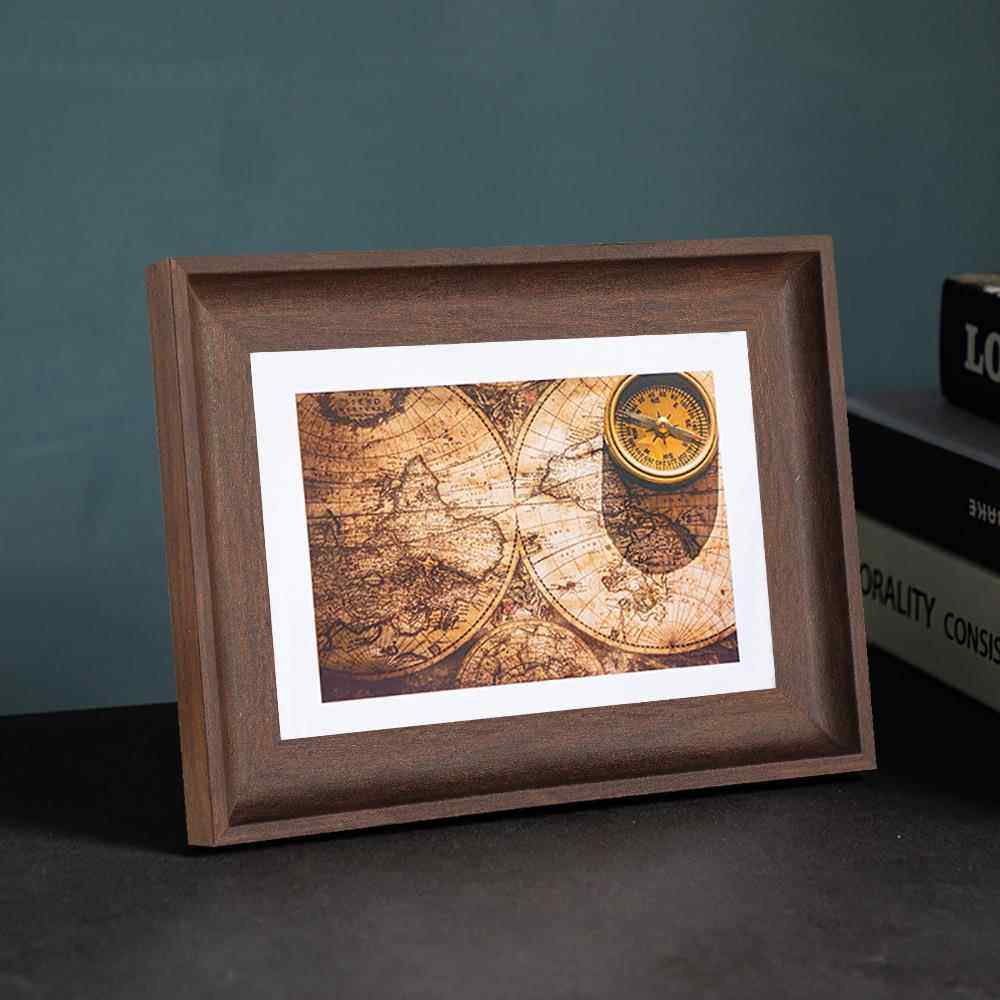 美式复古相框摆台正方形复古画框装裱挂墙5寸6寸7寸影楼相架