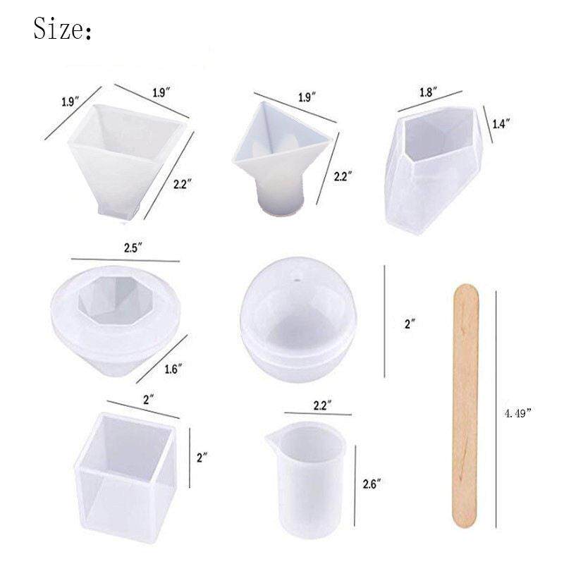 新款直销18件水晶滴胶模具套装量杯搅拌木棒球石头摆件硅胶烘焙蛋