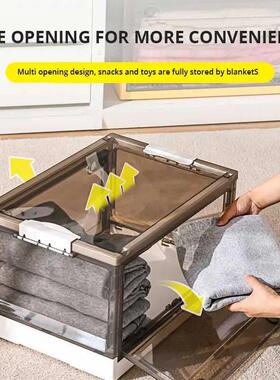 1pc Foldable Storage Trunk Open Storage Box Transparent Stor