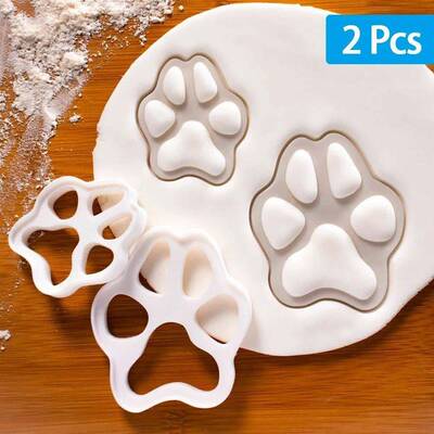 Cartoon Cat Paw Shape Cookie Cutters Mould Cake Biscuit 3D M