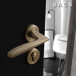 B式AGB青QWF古铜门锁中执美吸式室内木门手锁具磁静音卧室门锁三