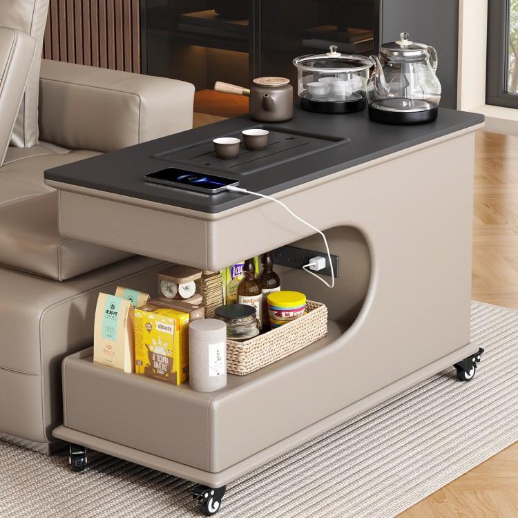 侧边茶台烧水一体壶可移动客厅阳台智能小推车WY925747新0款沙发2