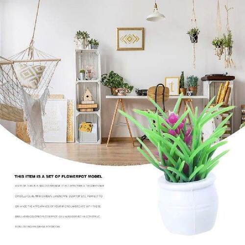 14 Pcs Mini Potted Landscape Faux Indoor Plants Houseplants