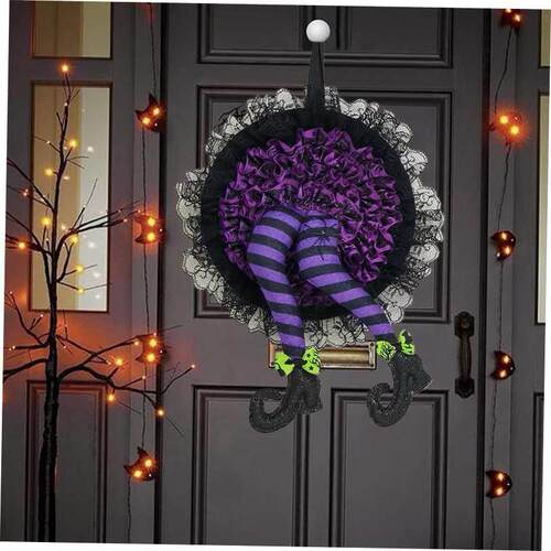 Halloween Witch Hat Leg Door Wreath Halloween Wreath Door Ha