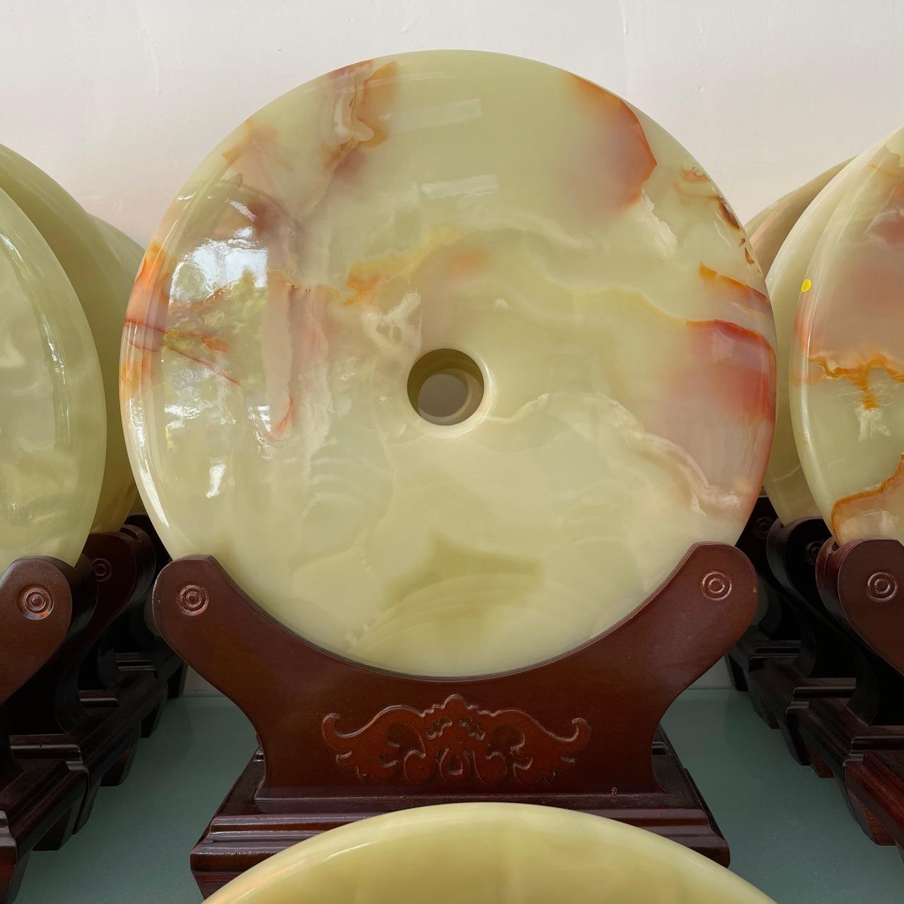 阿富汗玉平安扣青玉摆件中式家居客厅云浮玉石工艺品