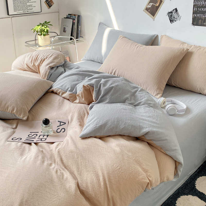 ins夏季床上用品四件套裸睡水洗棉被套床笠床单人学生宿舍三件套4,床上用品,床品套件/四件套/多件套,淘宝优惠券,粉丝福利购,淘宝优惠卷