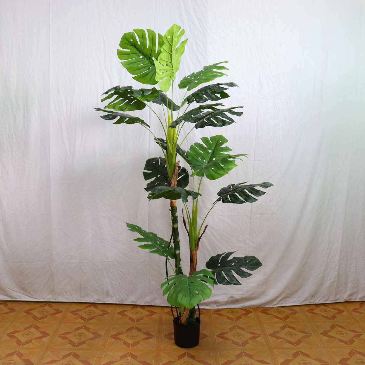 橱窗绿盆景装饰盆栽造景摆件室内客厅富贵植物龟背叶龟背仿真植树