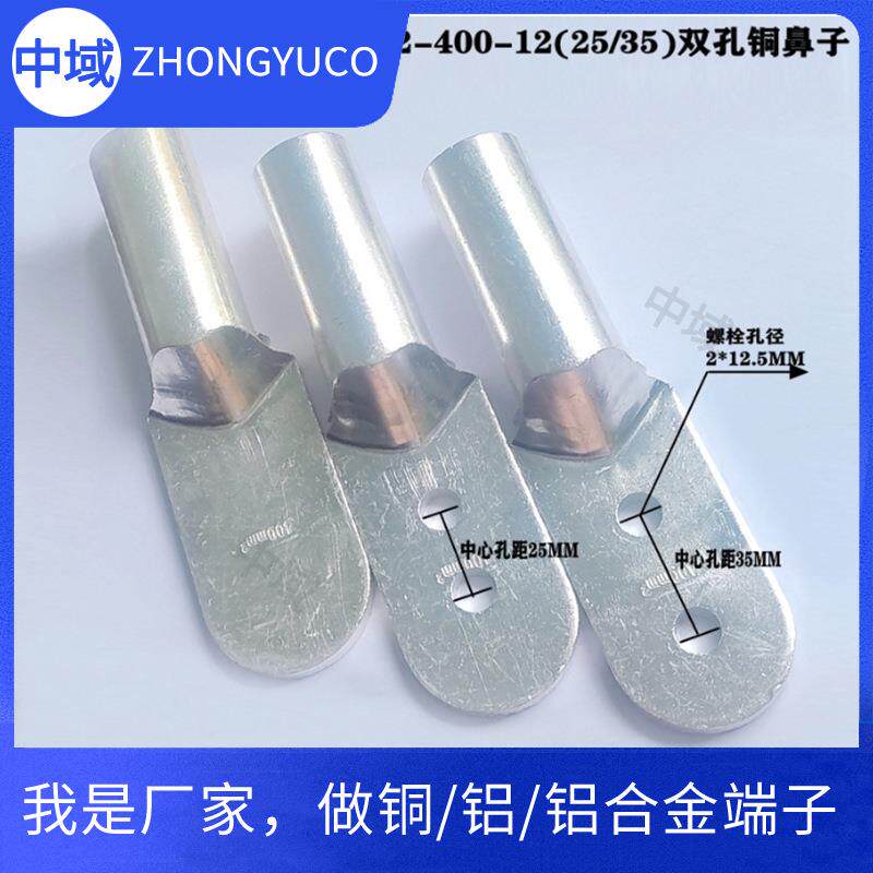 双孔铜鼻子国标DTS-400平方支持全规格定/制孔径大小中心孔距