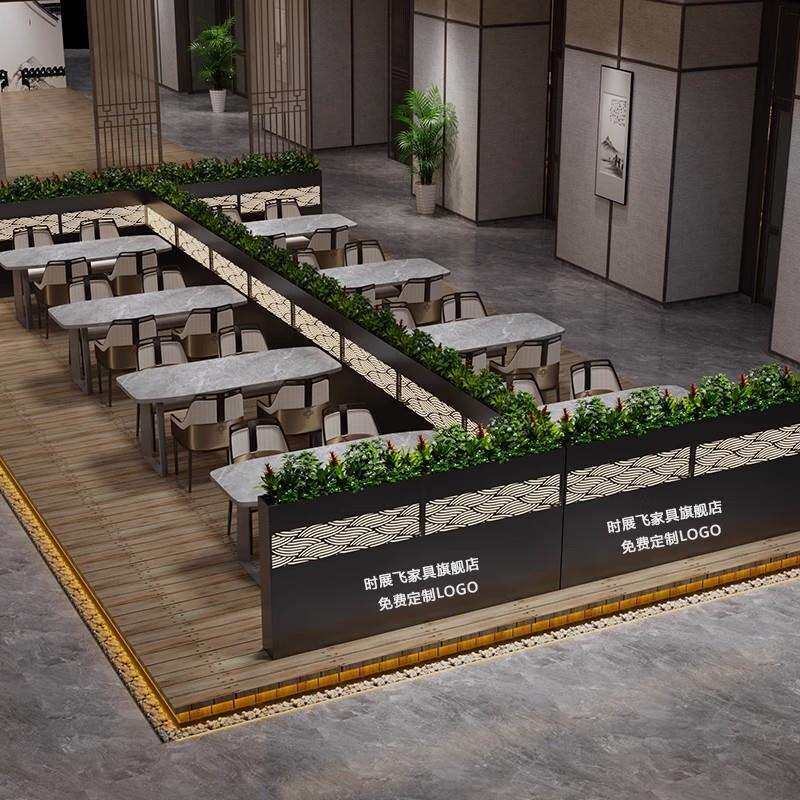 火锅店格栅烧烤店隔断过道半截矮屏风餐厅卡座围栏室内花箱
