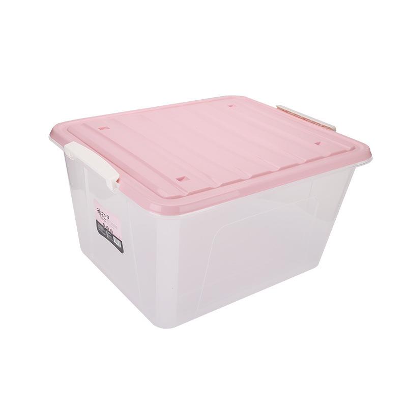 花B2804P塑料收纳箱料大号加厚塑理箱储物纳衣服带茶盖加整厚58L