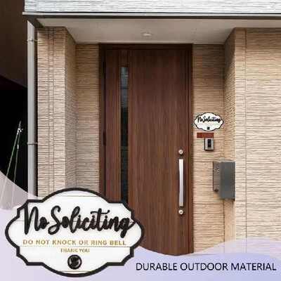 No Knock Door Sign Dangling Anti Soliciting Sign Wooden