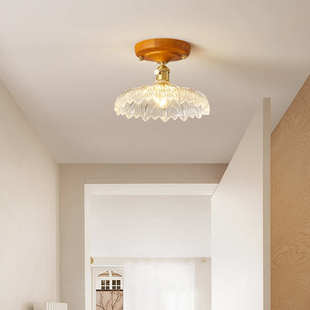 中古风荷叶吸顶灯走廊过道灯美式 复古入户门厅玄关阳台衣帽间灯具