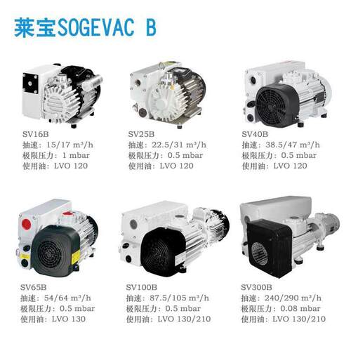 德国Leybold莱宝真空泵单级双级油封旋片泵全系列SV40B/D8C油润滑