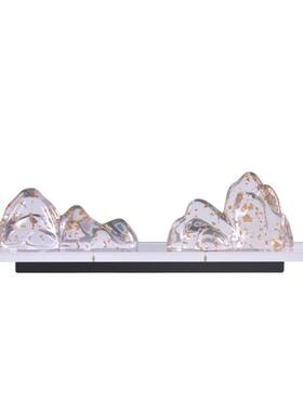 新中式透明树脂假山玄关件板房家居客PZ671厅样茶软室展示架现代