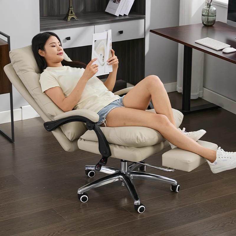 书房家用老板椅办公室坐椅舒适久坐电脑座椅子人体工学可躺沙发椅